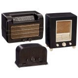 3 German Tube Radios with Bakelite Cases