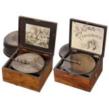 2 Disc Musical Boxes, c. 1900