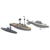 2 Toy Battleships and a Submarine