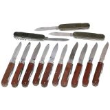 10 Old Swiss Army Knives with Fibre Handles