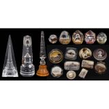 3 Spatiographs and 14 Glass Objects with Photographs
