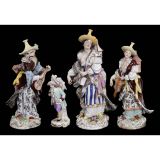 4 Porcelain Figurines, 20th Century