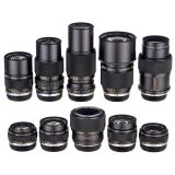 9 Olympus OM Zuiko Lenses and Accessories