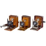 3 Tropical or Luxury Cameras 9 x 12 cm, c. 1925