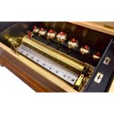 Cylinder Musical Box with 7 Bells by Ami Rivenc, c. 1885