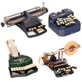 2 Stenotype Machines and 2 Typewriters for the Blind 