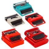 5 Colored Portable Typewriters
