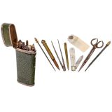 Georgian Silver Mounted Shagreen Etui, 18th Century